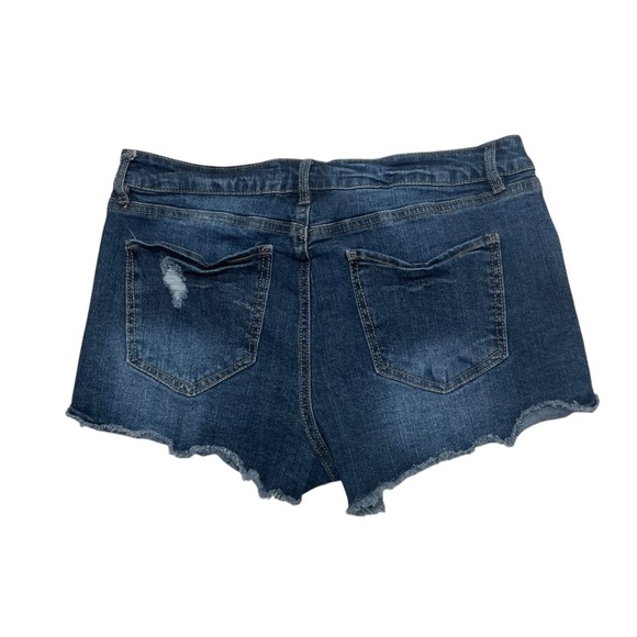 Highway jeans women’s shorts distressed raw hem size 11/12 dark wash - Picture 2 of 7